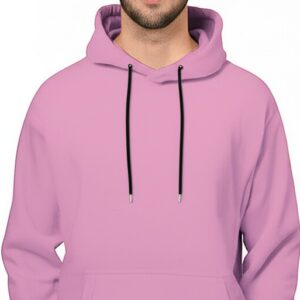 Men's Classic Pink Pullover Hoodie - Comfortable & Stylish