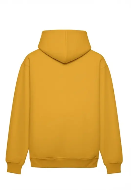 Men's "Believe" Graphic Hoodie - Mustard Yellow Pullover - Image 2