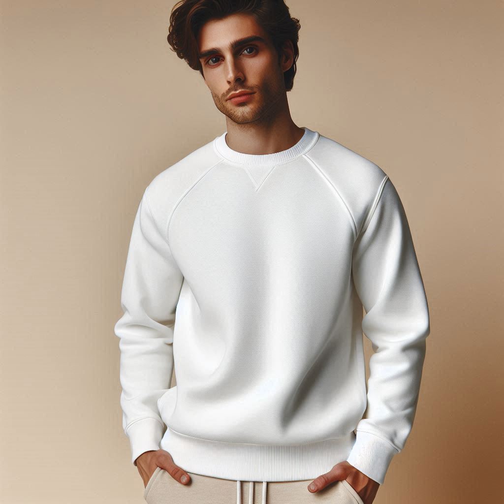 Men’s Premium Off-White Crewneck Sweatshirt