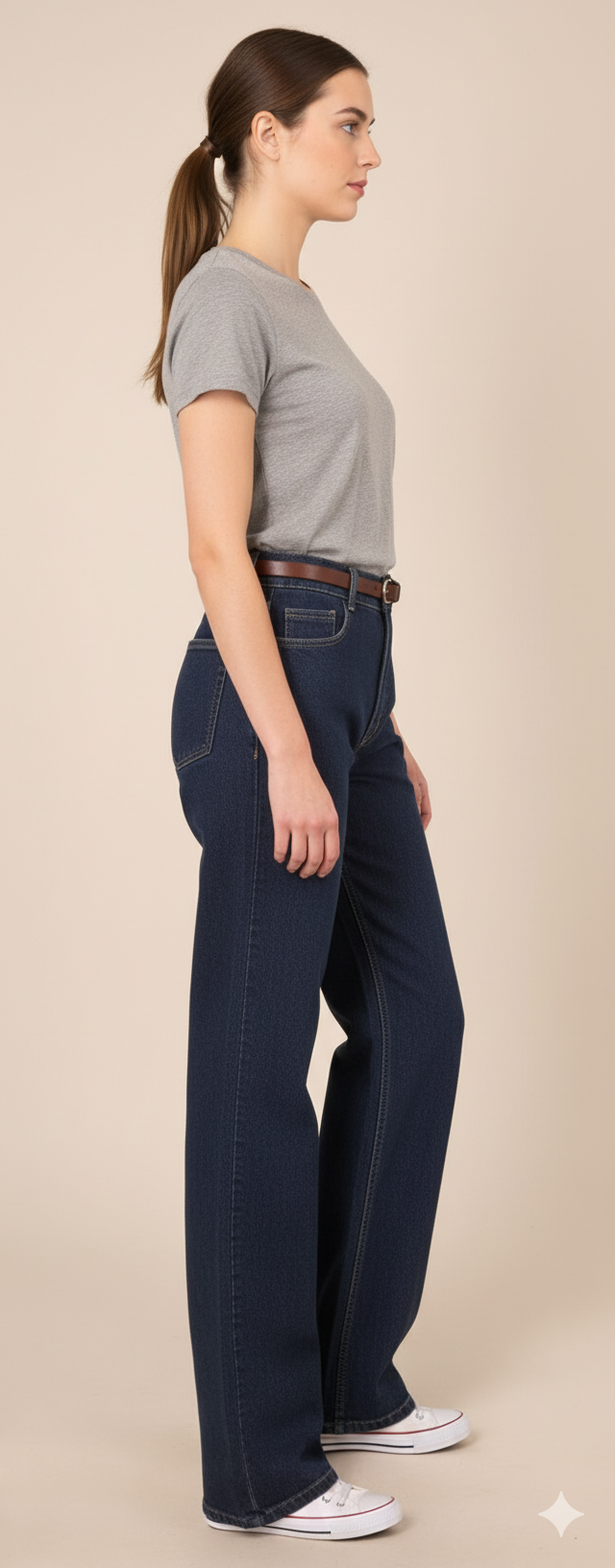 Women's Dark Wash Straight Leg Jeans - Classic High-Rise Denim - Image 5