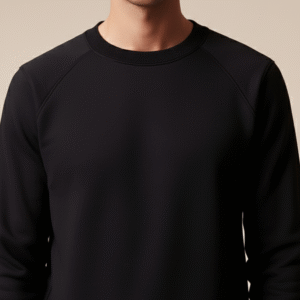 Men's Classic Black Crewneck Sweatshirt | Ultra-Soft Cotton Blend