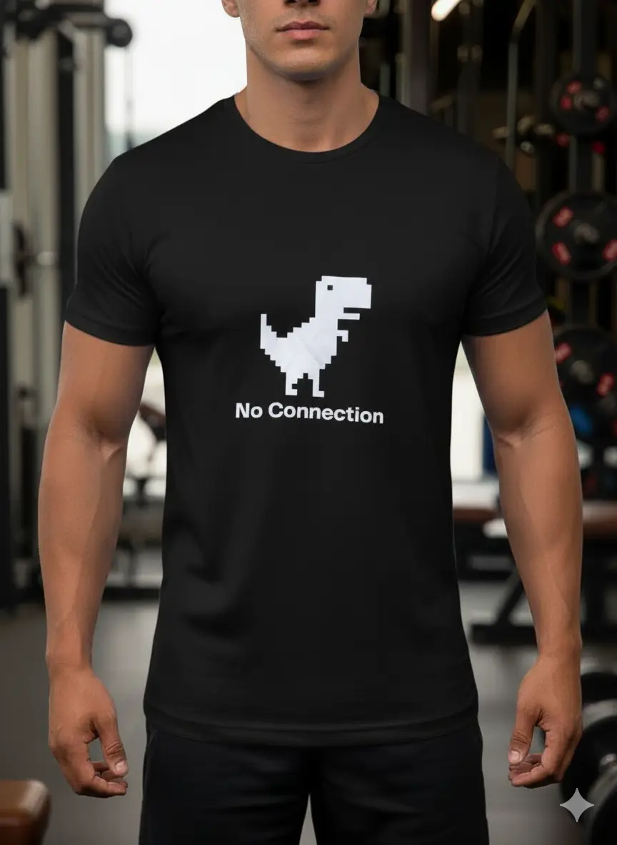 “No Connection” Graphic Black T-Shirt – Unisex (XS–XXL)