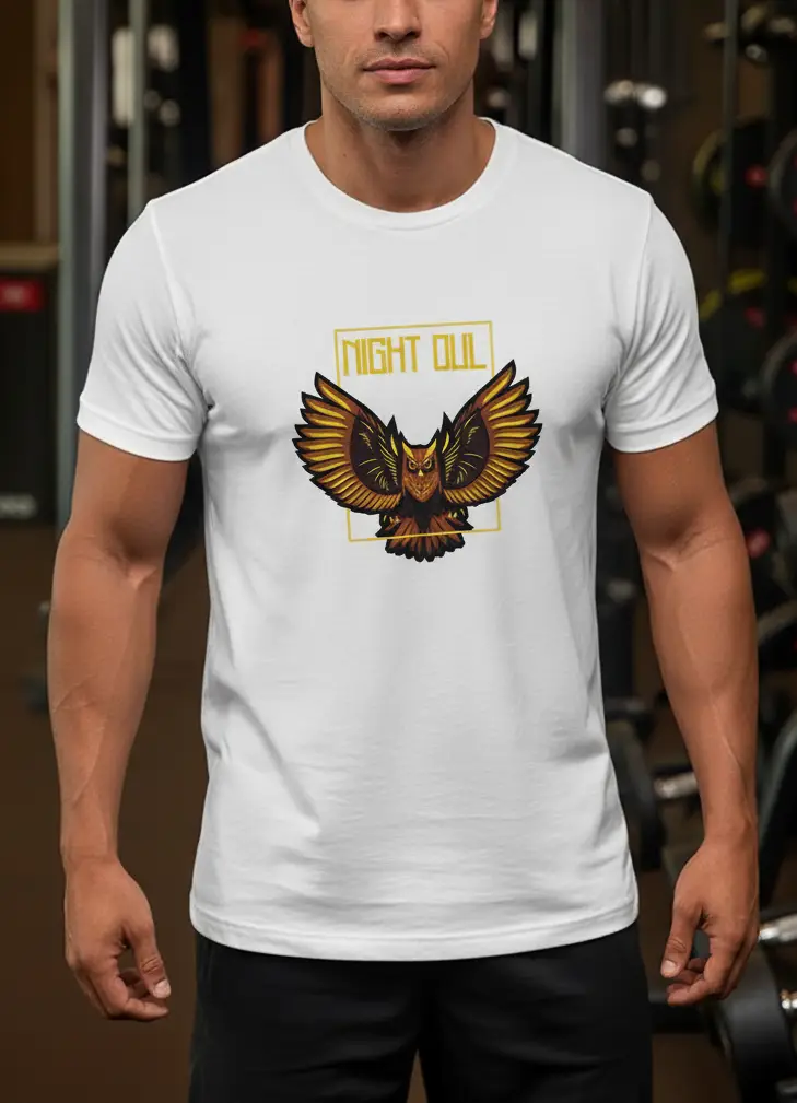 Creative “Night Owl” Unisex T-Shirt  – Bold Owl Graphic Crewneck