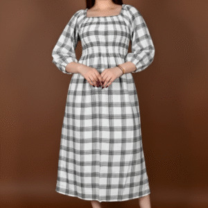 The Checked Midi Dress in Two Colors