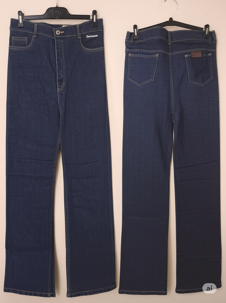 Women's Dark Wash Straight Leg Jeans - Classic High-Rise Denim - Image 4