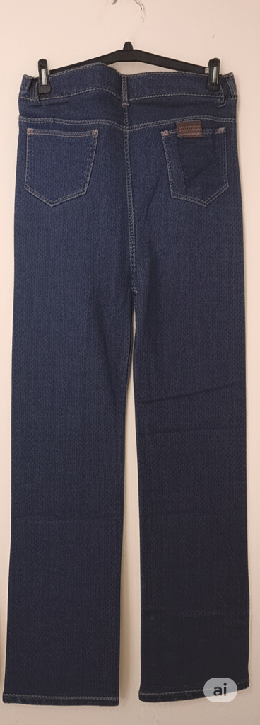 Women's Dark Wash Straight Leg Jeans - Classic High-Rise Denim - Image 2