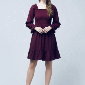 Purple Solid Off-Shoulder Ruffled A-Line Mini Dress | Women's Casual & Party Wear