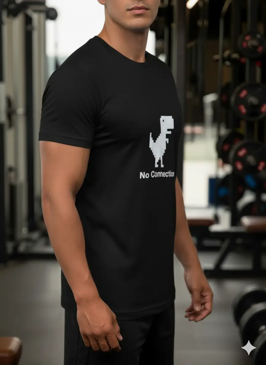 "No Connection" Graphic Black T-Shirt – Unisex (XS–XXL) - Image 2