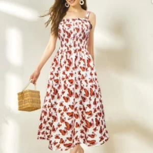 Charming & Playful: The Shirred Bodice Midi Dress