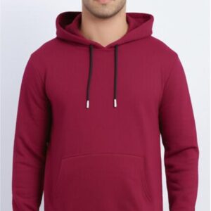 Men's Classic Maroon Pullover Hoodie - Comfortable & Versatile