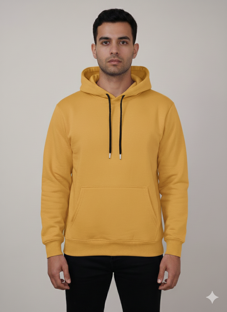 Solid Mustard Yellow Pullover Hoodie