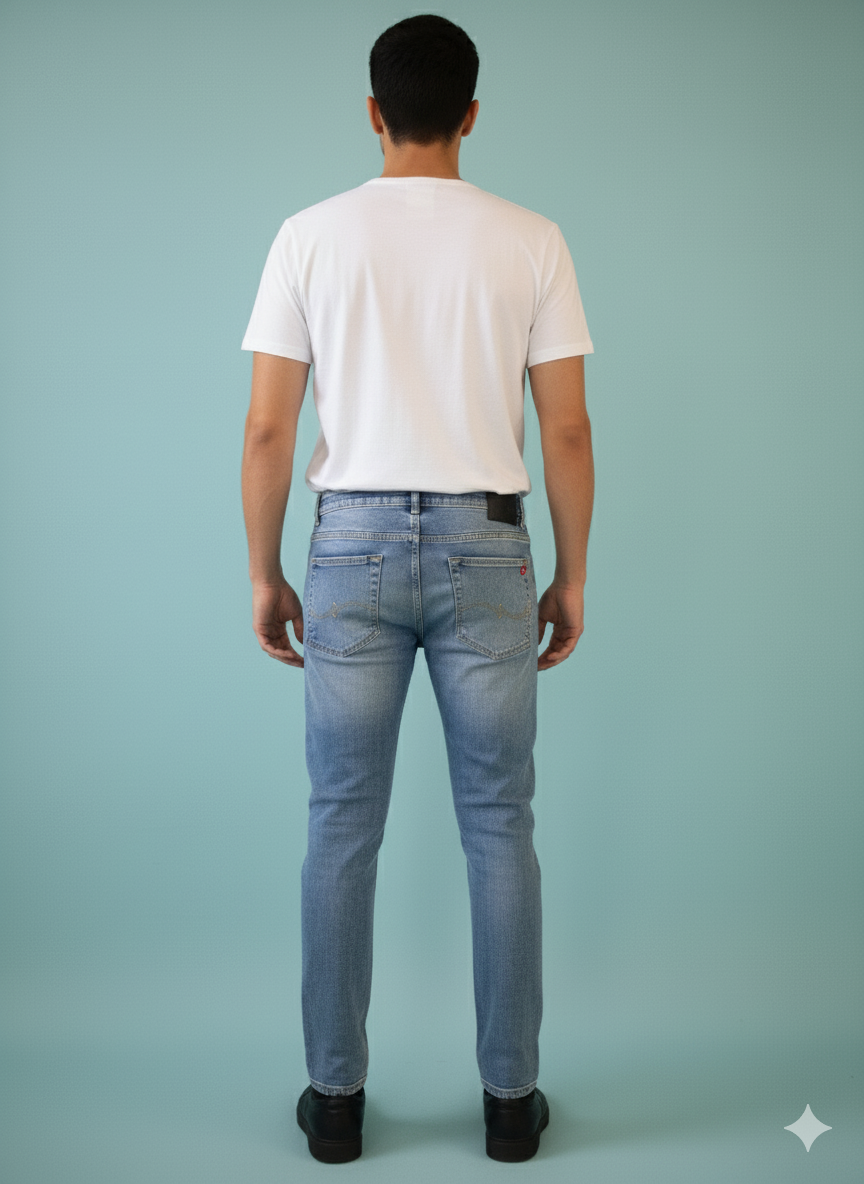 The Perfect Fit for Every Man- Blue Slim Fit Denim - Image 3