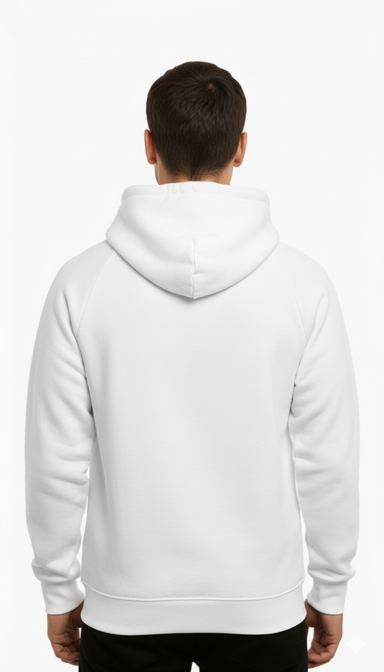 White 'Good Vibes' Smiley Face Pullover Hoodie - Image 2