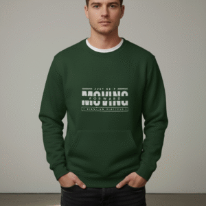 Dark Green 'Keep Moving Forward' Graphic Pullover Sweatshirt with Kangaroo Pocket