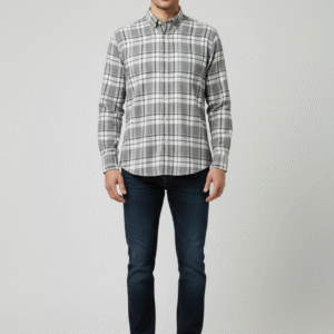 Men's Grey Plaid Flannel Shirt: Cozy Comfort & Classic Style