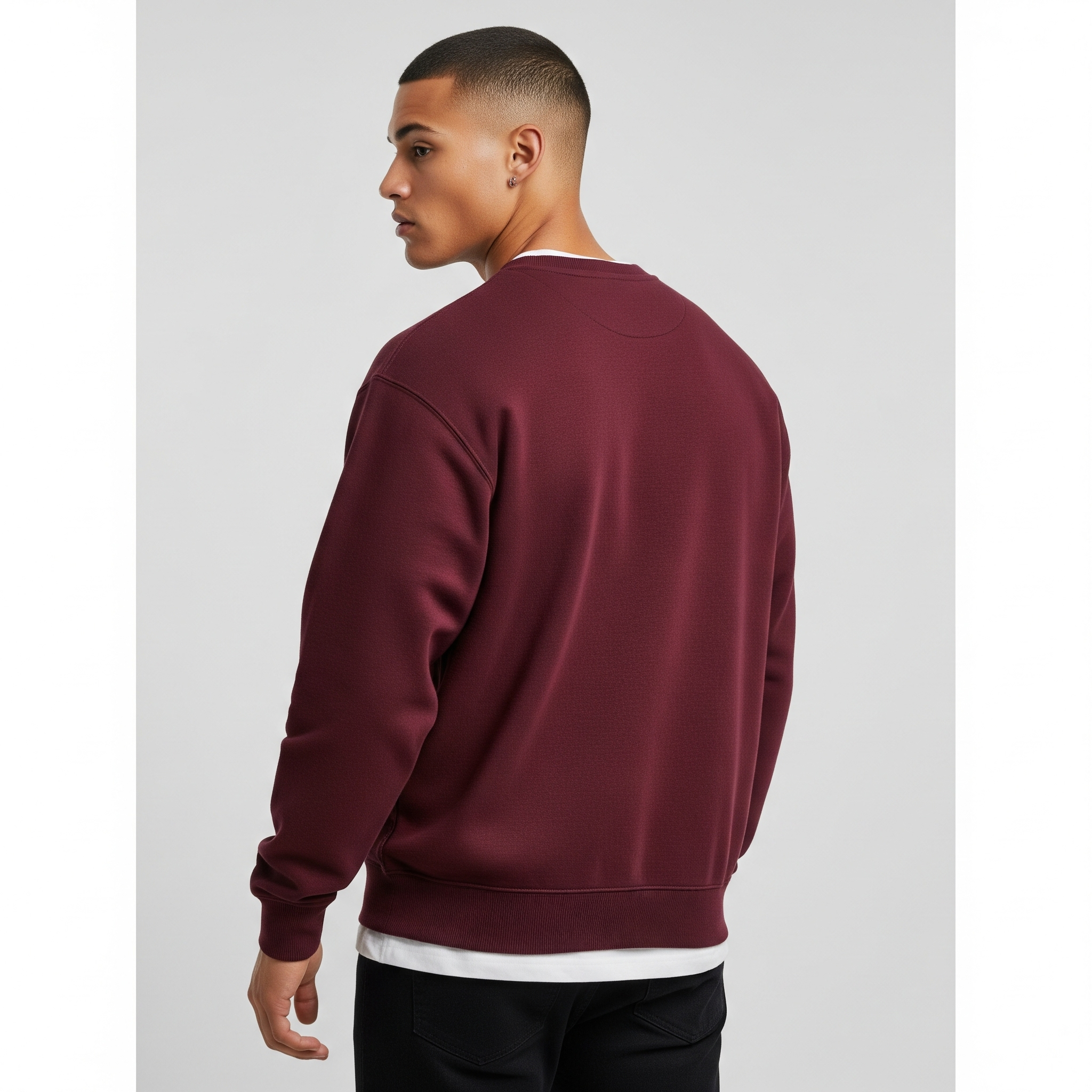 Maroon 'Believe' Graphic Crewneck Sweatshirt - Image 2