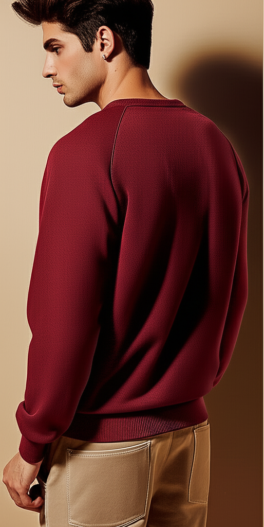 Maroon 'Believe' Graphic Pullover Sweatshirt with Kangaroo Pocket - Image 3
