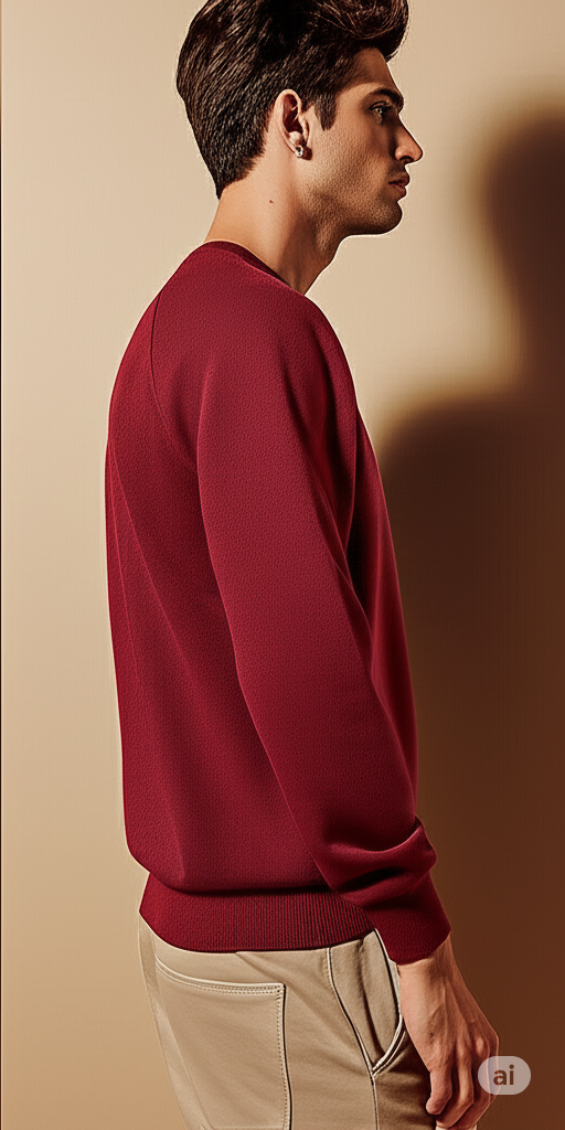 Maroon 'Believe' Graphic Pullover Sweatshirt with Kangaroo Pocket - Image 2