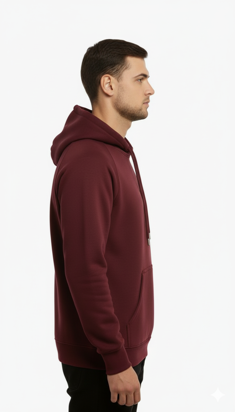 Men's Maroon "BELIEVE" Hoodie - Inspirational & Comfortable Pullover - Image 2