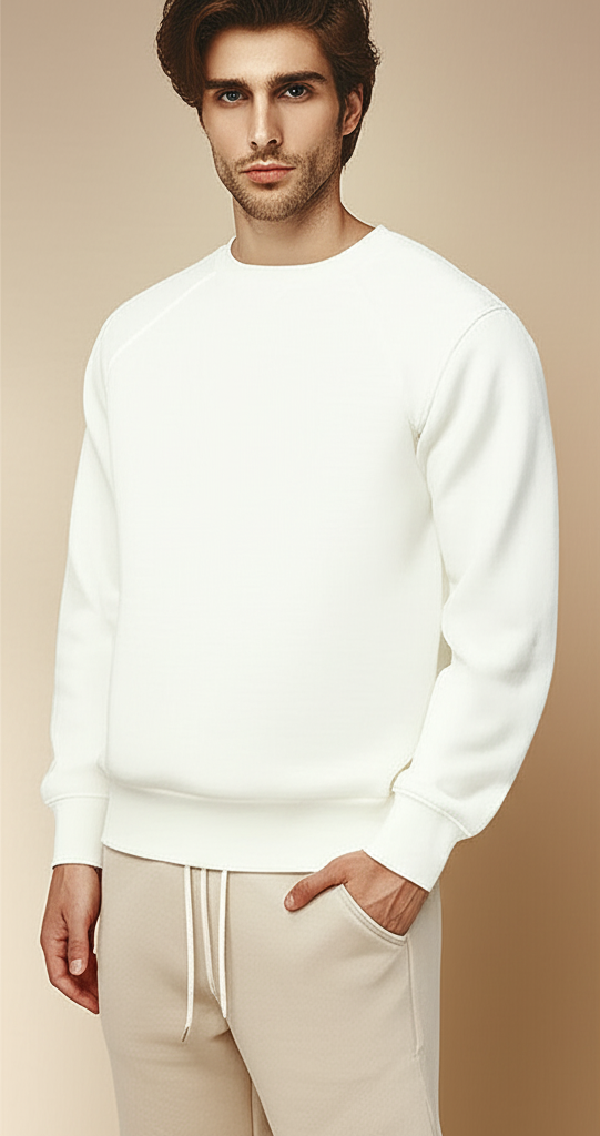 White 'Good Vibes' Graphic Crewneck Sweatshirt - Image 3