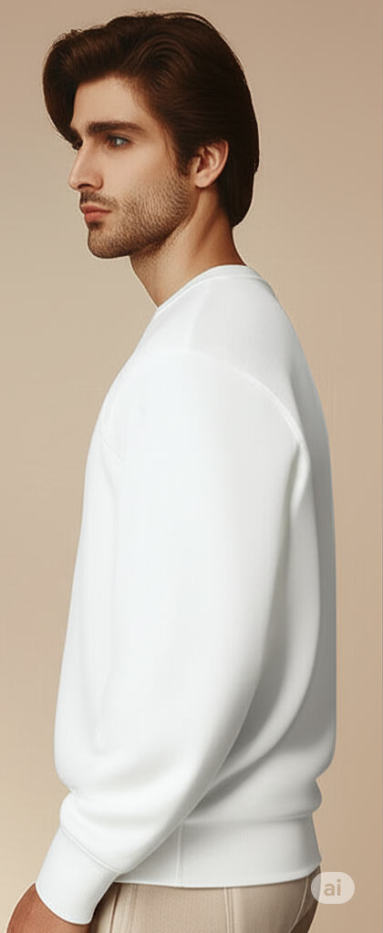 White 'Good Vibes' Graphic Crewneck Sweatshirt - Image 4