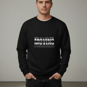 Black 'Keep Moving Forward' Graphic Crewneck Sweatshirt