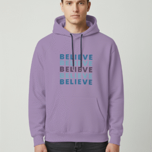 "Believe" Hoodie - Unisex Graphic Sweatshirt with Pouch Pocket