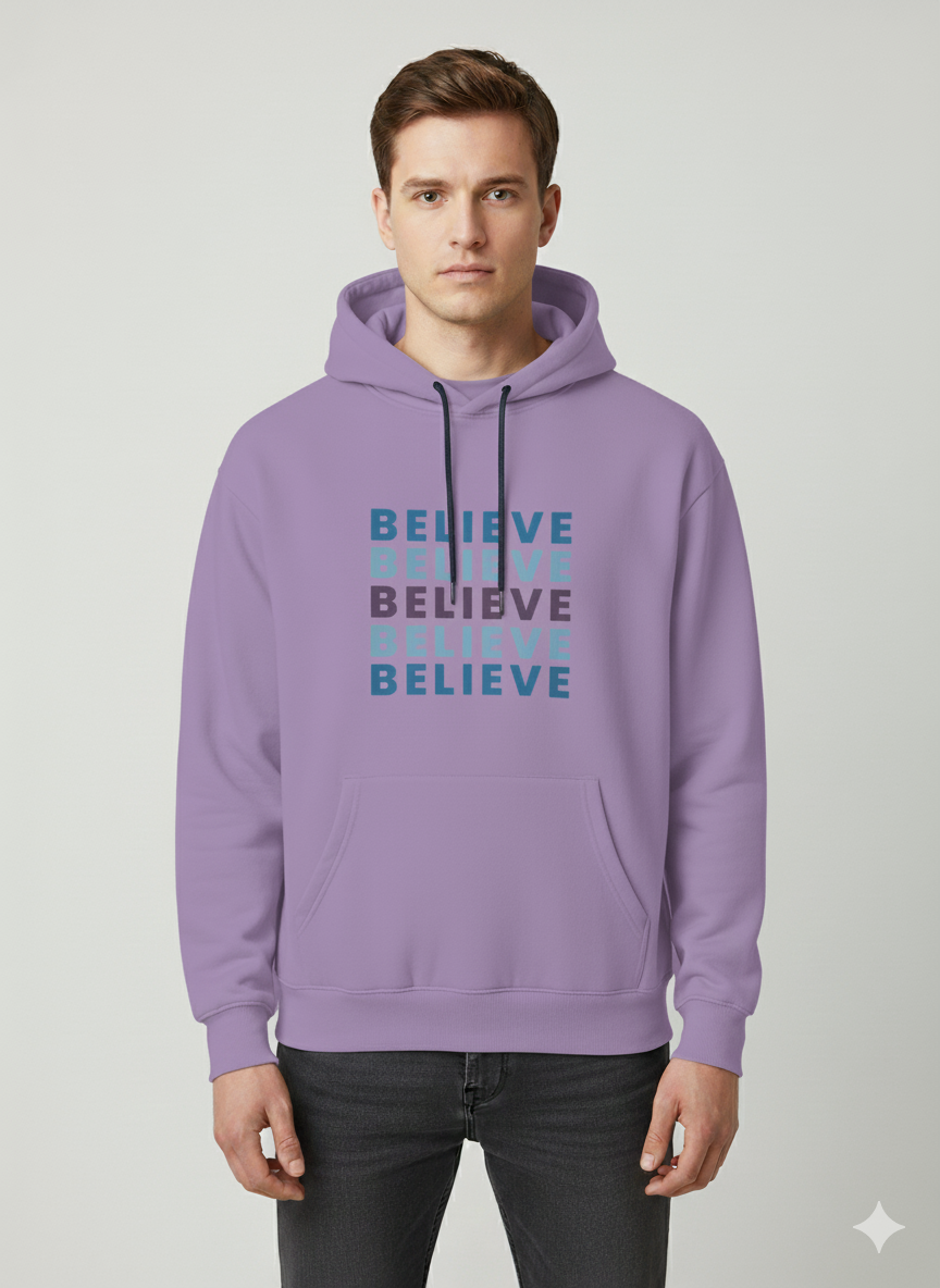 “Believe” Hoodie – Unisex Graphic Sweatshirt with Pouch Pocket