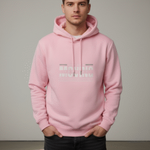 Men's Pink "JUST KEEP MOVING" Hoodie - Empowering & Stylish Pullover