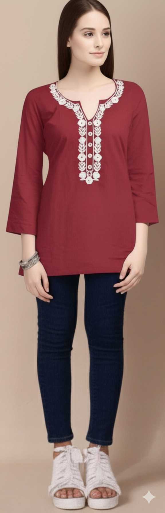 Get A Short Kurti with Slimfit jeans